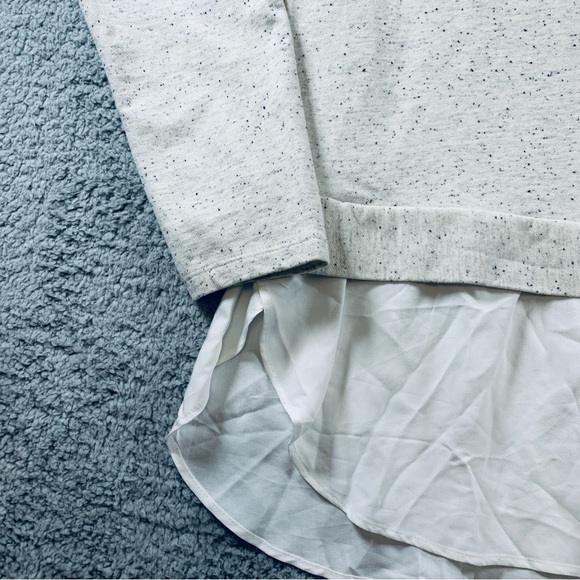 Loft Blouse Top Women's Long Sleeve Crew Neck Hip Tie Pullover Knit White Size S - Picture 5 of 10